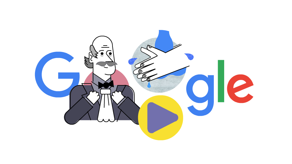 Semmelweis Ignáccal hívja fel a kézmosás fontosságára a figyelmet a mai Doodle