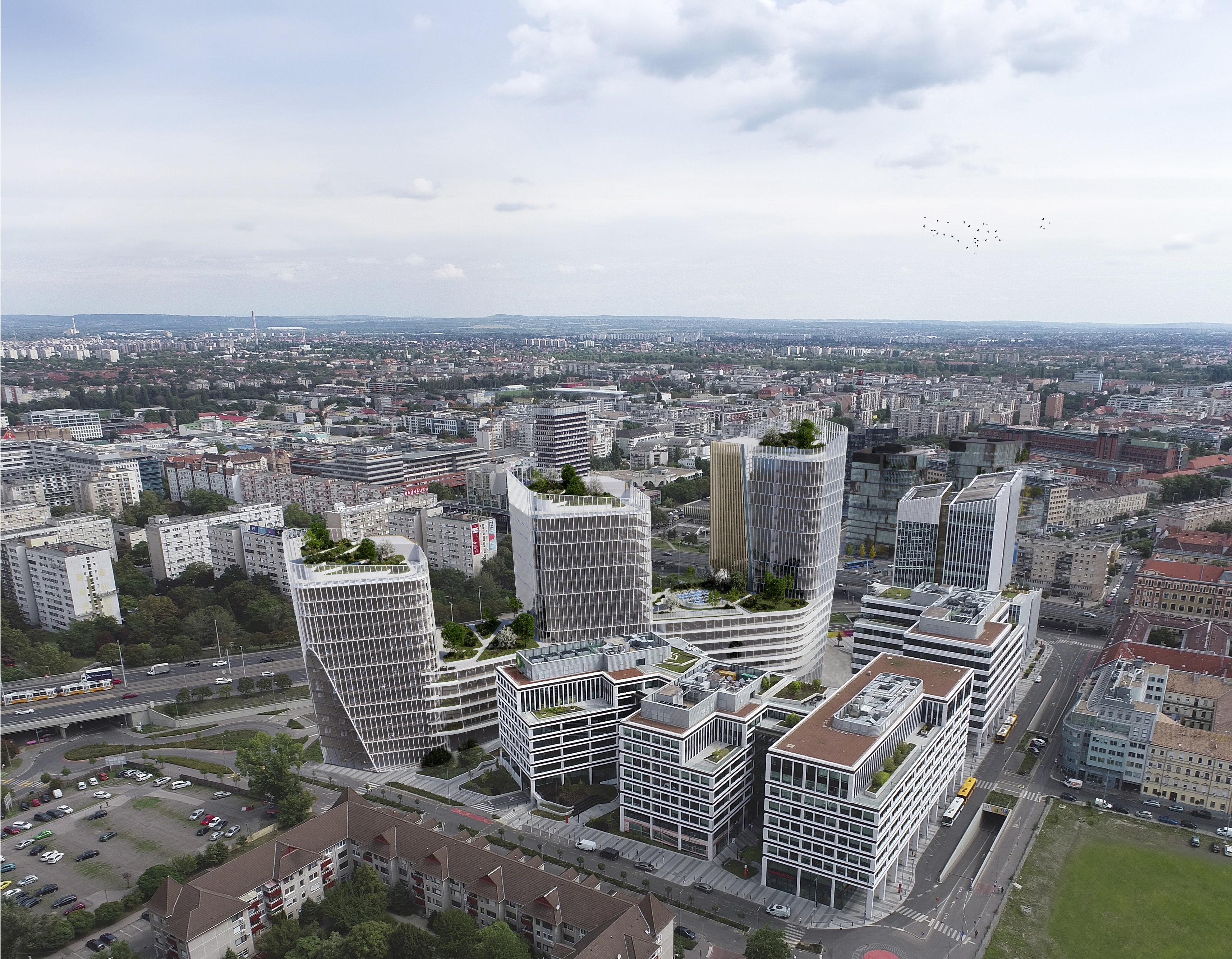 Ilyen lesz Budapest 90 méteres toronyháza – Itt vannak az MBH Bank új székházának látványtervei
