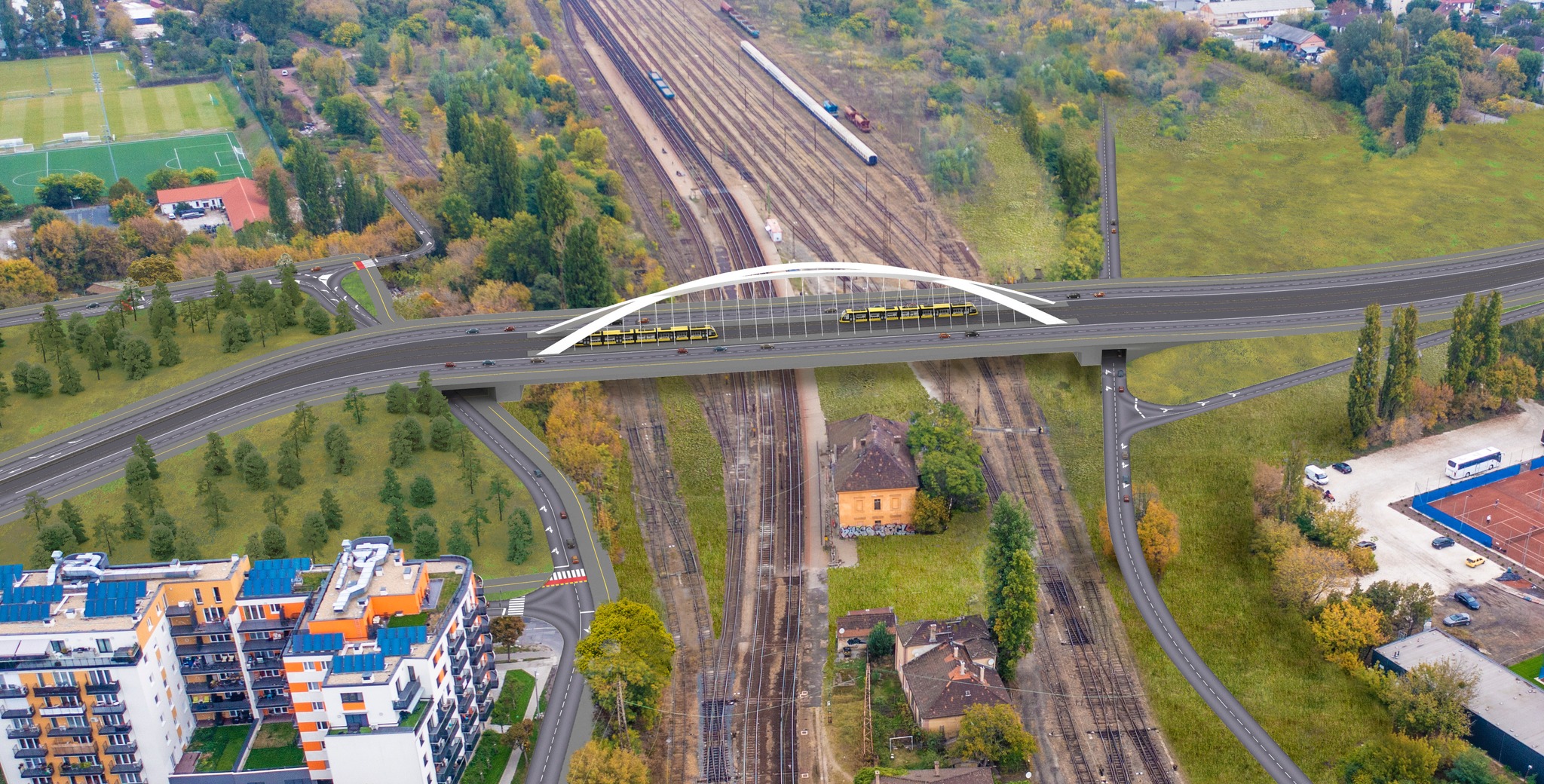 Így fog kinézni a Városliget-közeli Szegedi úti új közúti és villamos-felüljáró