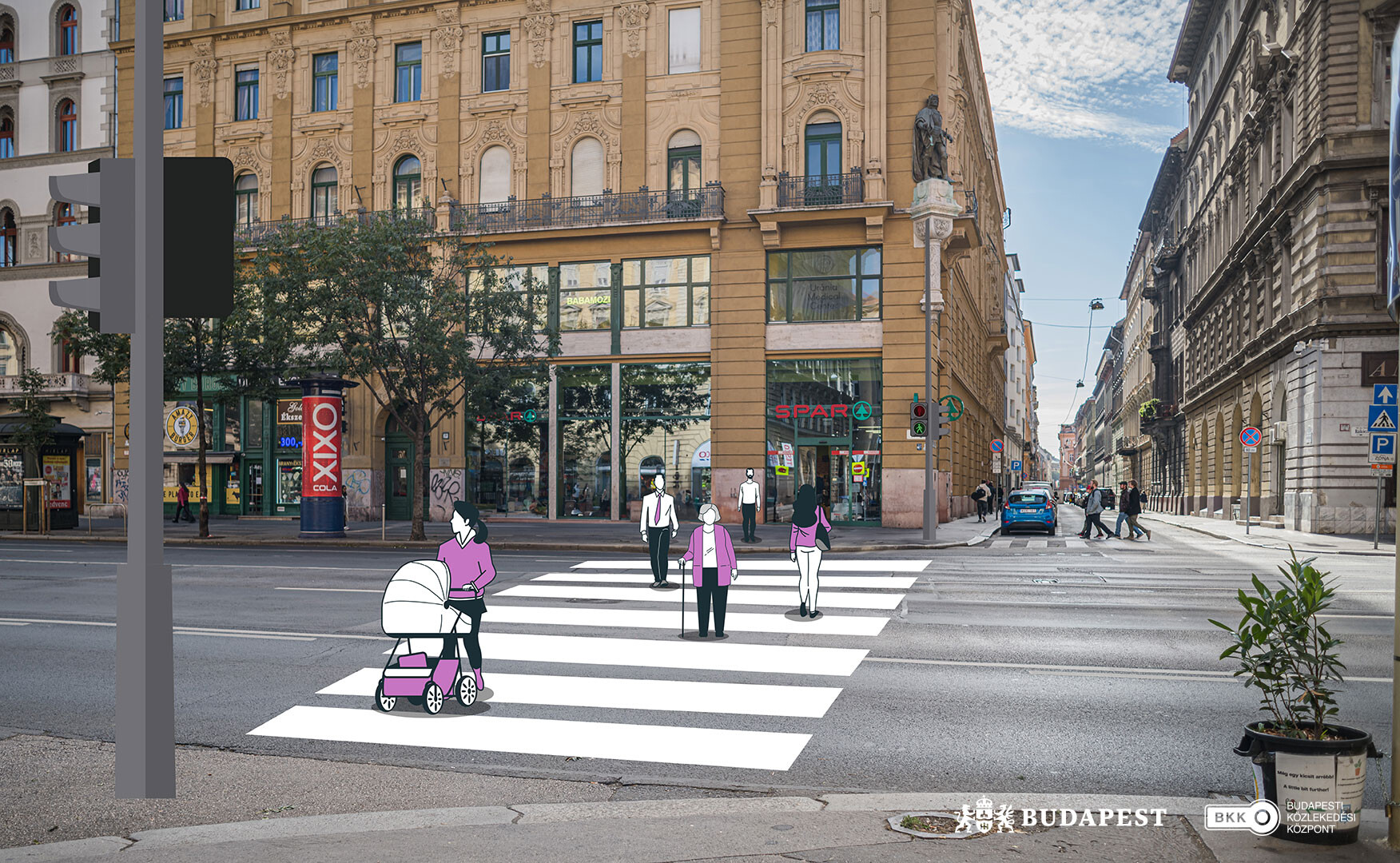 Új zebra készül a Rákóczi úton – Nemsokára gyorsabban juthatunk a Kazinczy utcából a Szentkirályi utcába